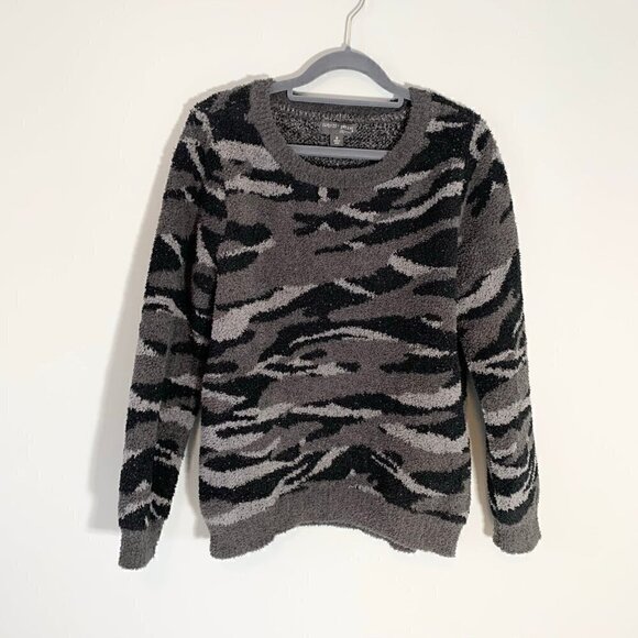 Barefoot Dreams CozyChic Seaside Crew-Neck Pullover super soft camo print - Picture 2 of 11